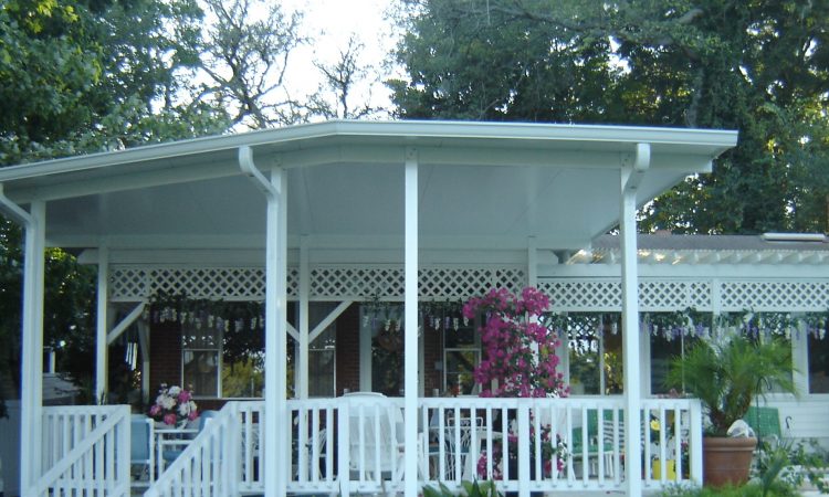 Patio Cover is a Great addition to this creekside pool home 32223 32224 32259